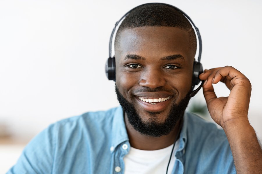 man doing customer support